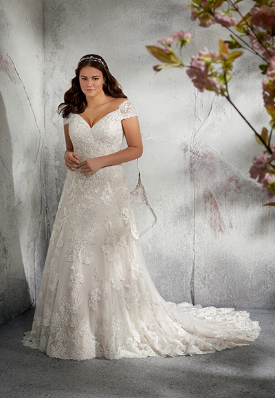 3241 front plus size wedding dress