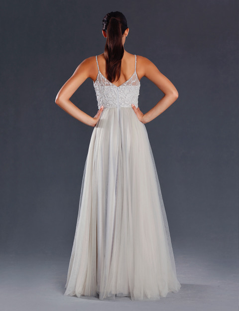 JX082 Silver-Ball Gown-Back