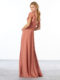 Chiffon-Bridesmaid-Dress-with-Flutter-Sleeve-and-Slit-Back