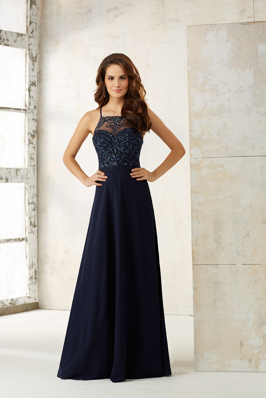 chiffon ball gown