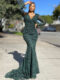 Lace ball gown JX4016-Emerald