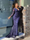 Lace ball gown JX4016-Navy-