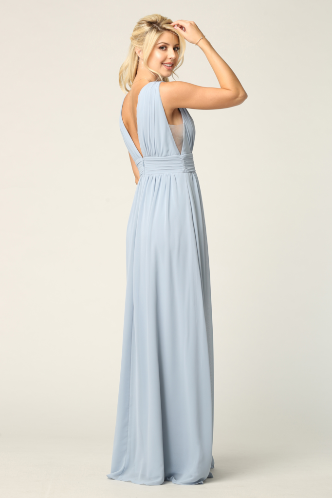 Bridesmaid dress T9233-Dust Blue-back