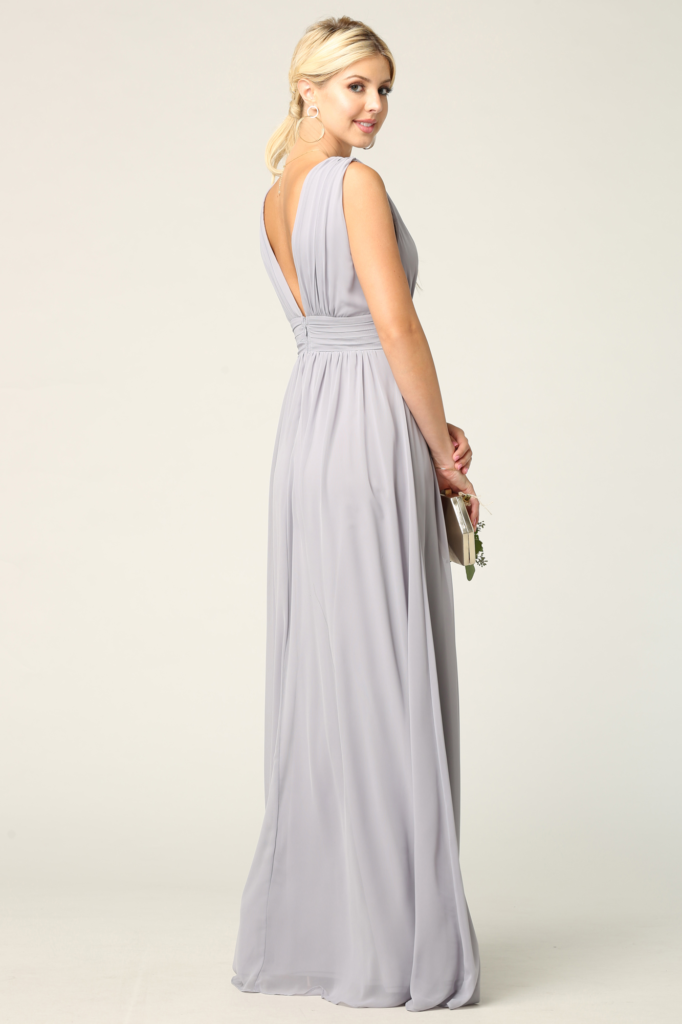 Bridesmaid dress T9233-Silver-back