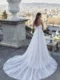 Wedding dress 69763-back with detachable glitter tulle overskirt
