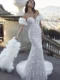 Wedding dress 69763-with ruffle sleeves and shawl