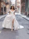 Joanie Wedding Dress 4111 front slit