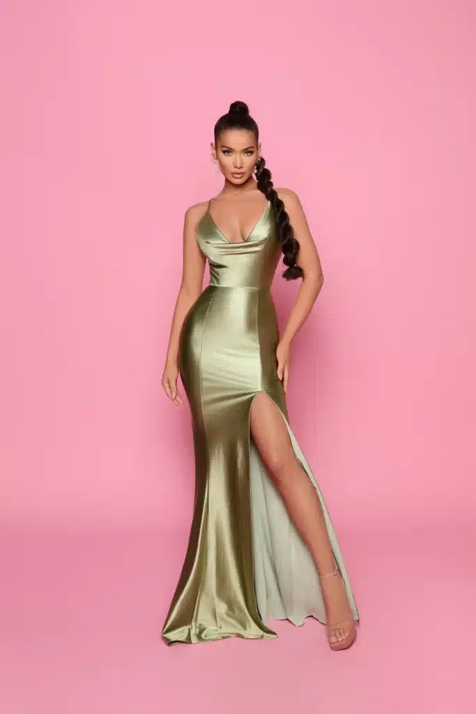 NP143 Soft Sage ball gown front