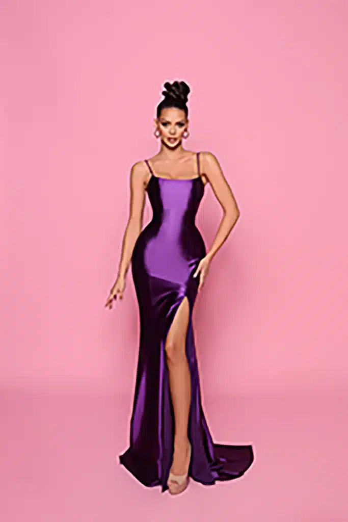 NP144 Plum Ball Gown front