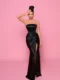 NP165 Black Ball Gown front