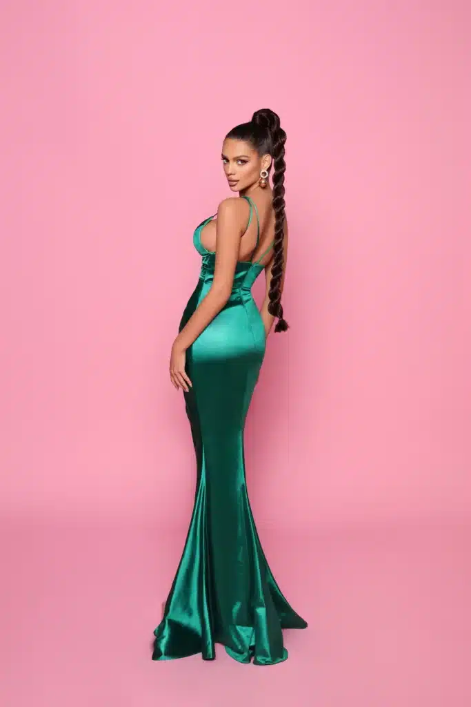 NP166 Green Ball Gown back