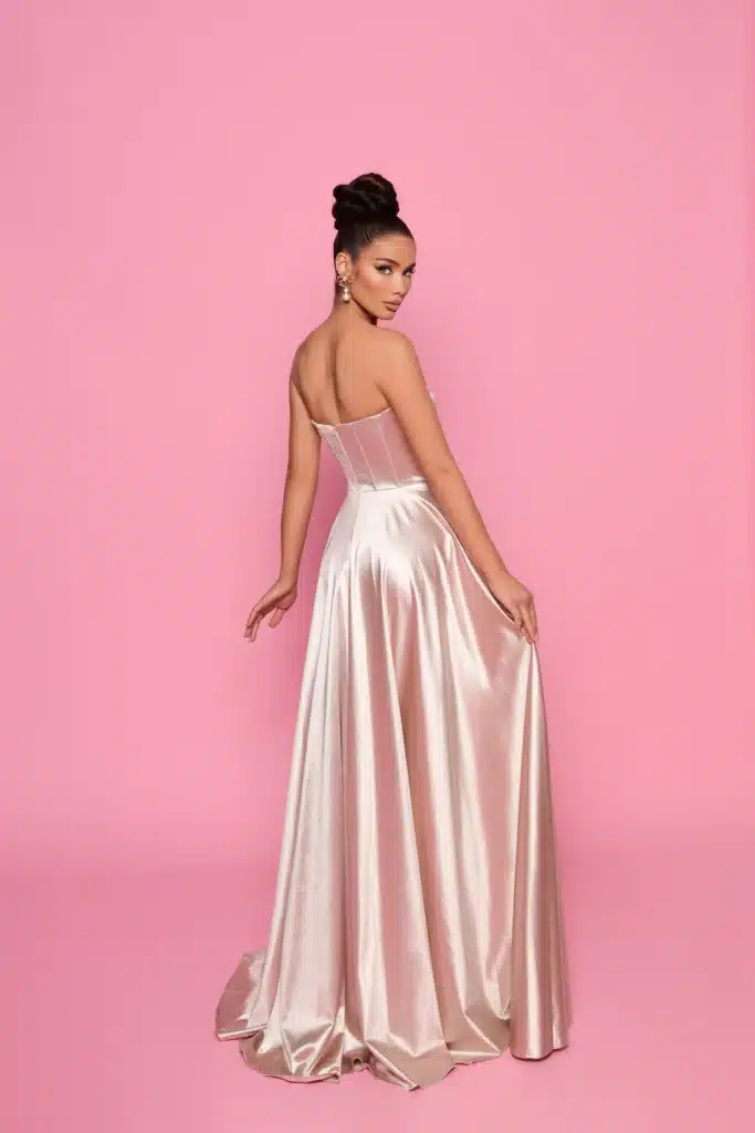 NP168 Champagne Ball Gown back