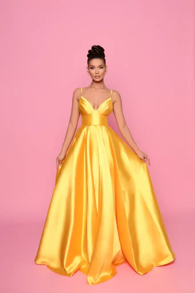 Ball gown NP157 Yellow front