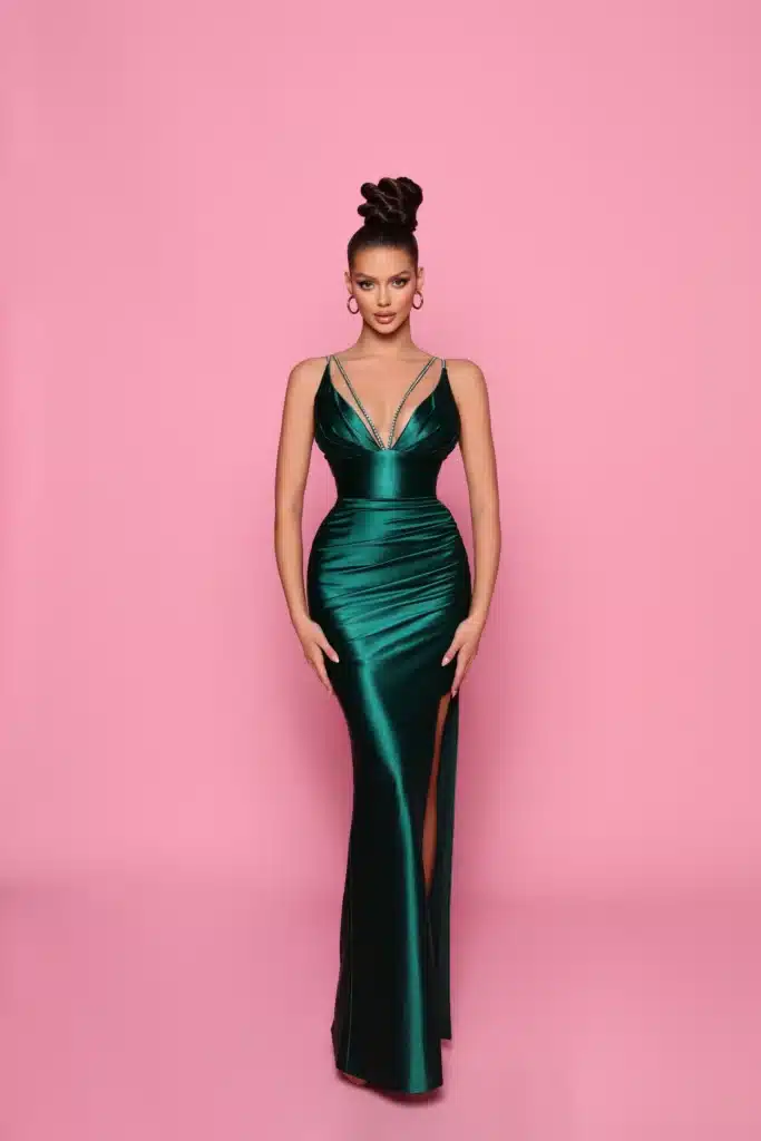 Ball gown NP159 Dark Emerald front