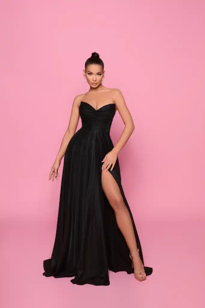 Ball gown NP176 Black front