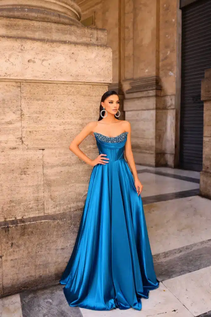 Ball Gown NC1033 TEAL front