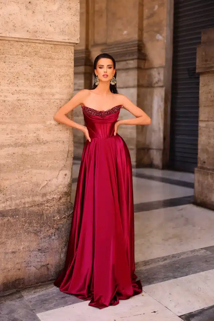 Ball Gown NC1033 WINE front