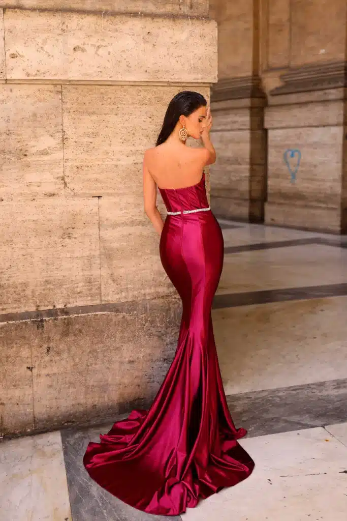 Ball Gown NC1054 WINE Back