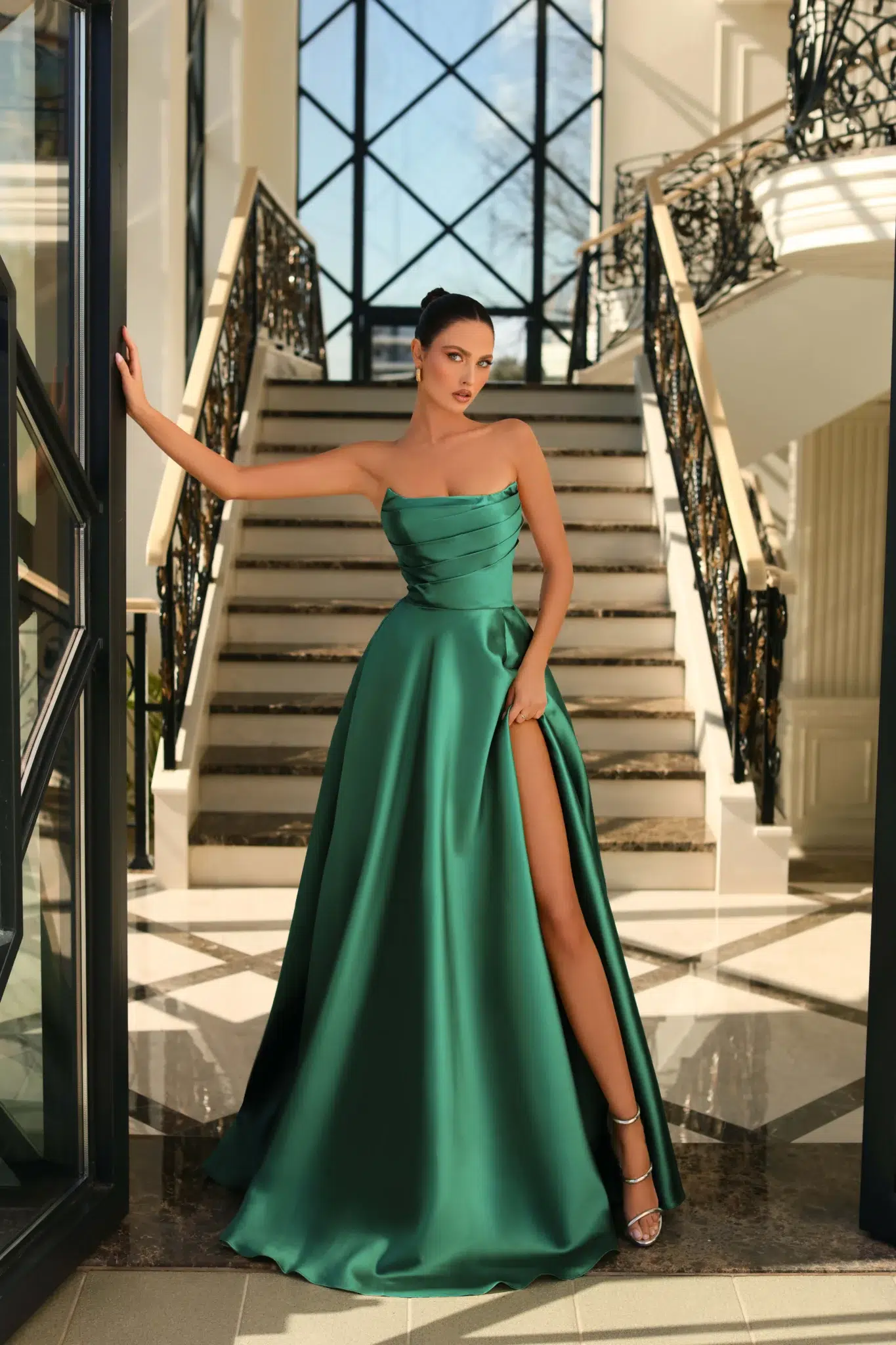 Ball Gown_NC1076 EMERALD GREEN - Marilyn's Bridal