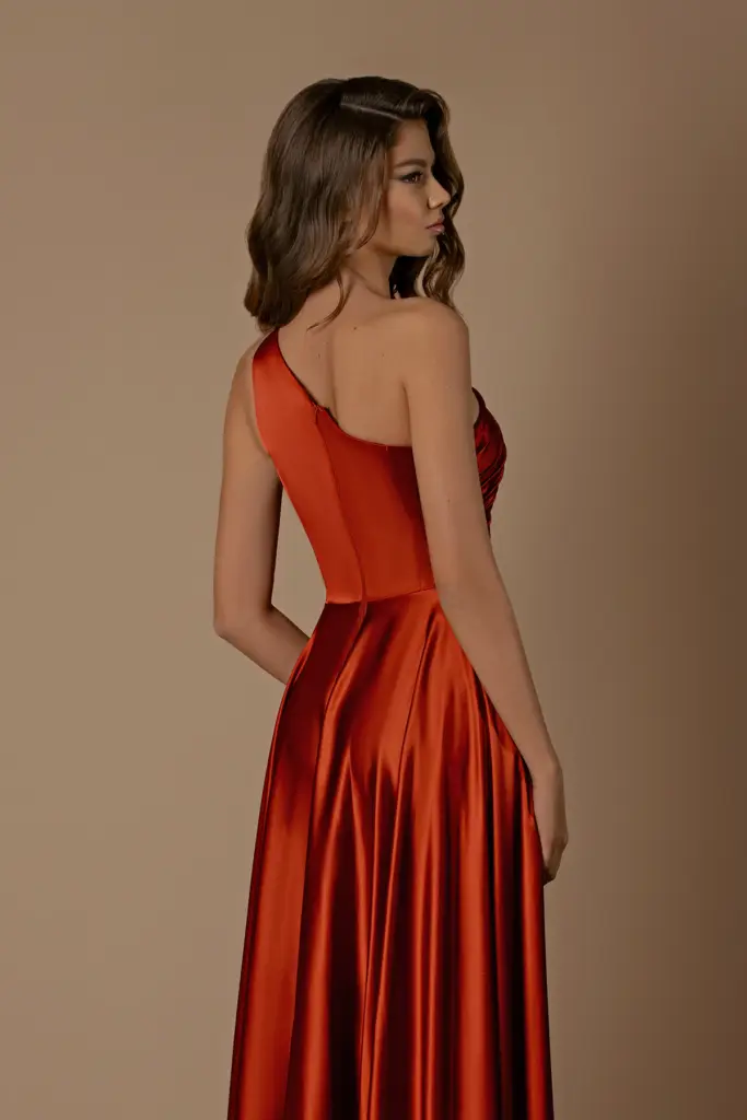Nicoletta Bridesmaid dress NBM1020 NBM1020 RUST back closeup