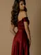 Nicoletta Bridesmaid dress NBM1025 WINE_back closeup