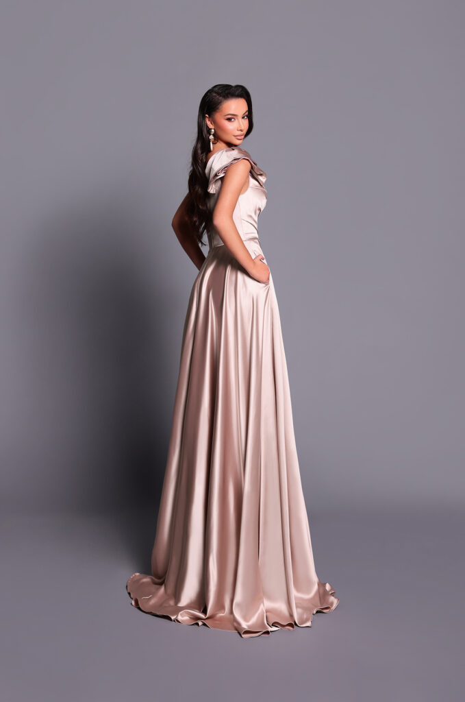 Nicoletta Bridesmaid dress NBM2003 SOFT LATTE_back