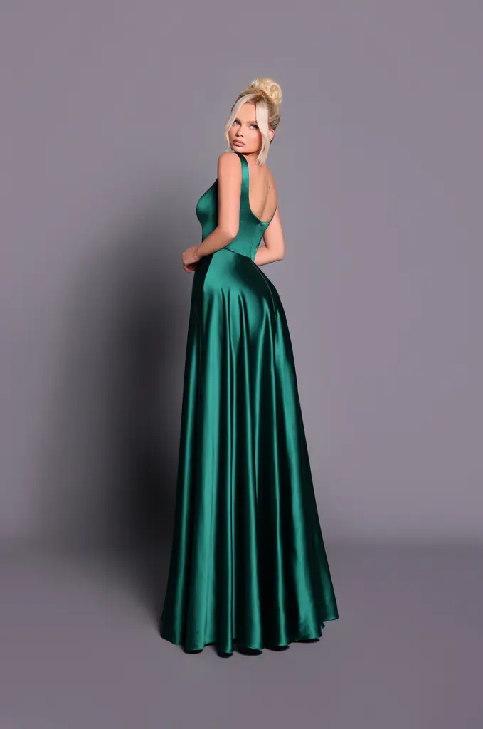 Nicoletta Bridesmaid dress NBM2018 BOTTLE GREEN back