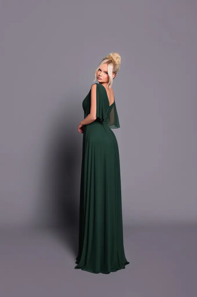 Nicoletta Bridesmaid dress NBM2024 FOREST GREEN_back