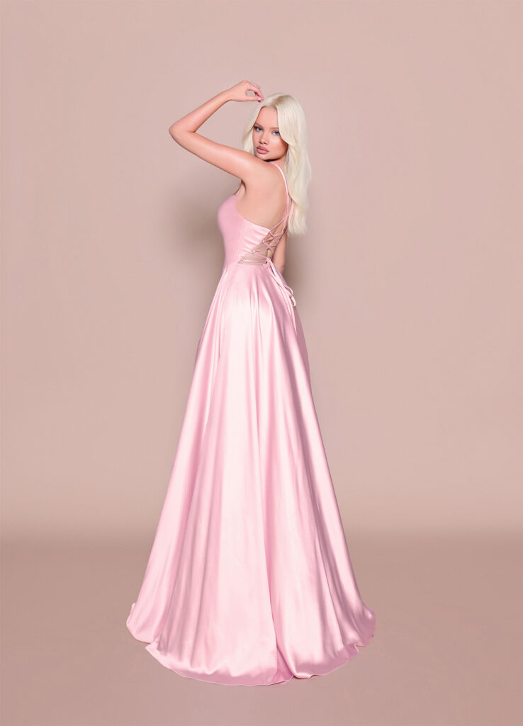 Nicoletta Bridesmaid dress NBM3019 LIGHT PINK_back