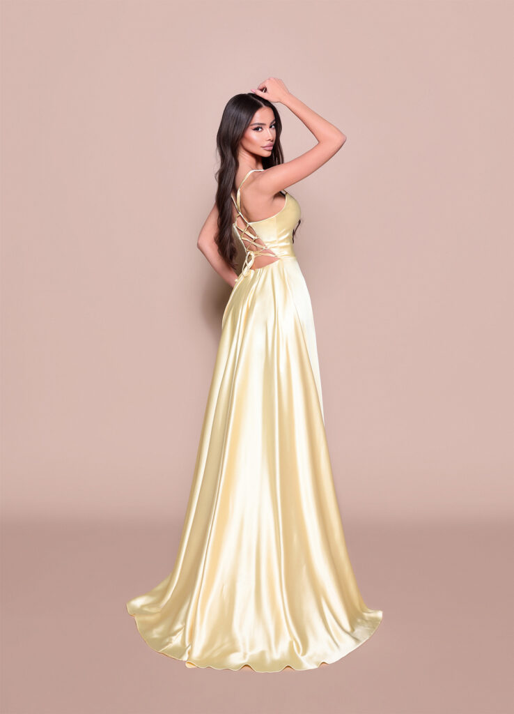 Nicoletta Bridesmaid dress NBM3019 SOFT LEMON _back