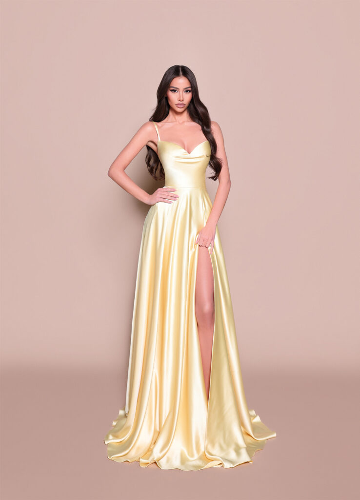 Nicoletta Bridesmaid dress NBM3019 SOFT LEMON_front