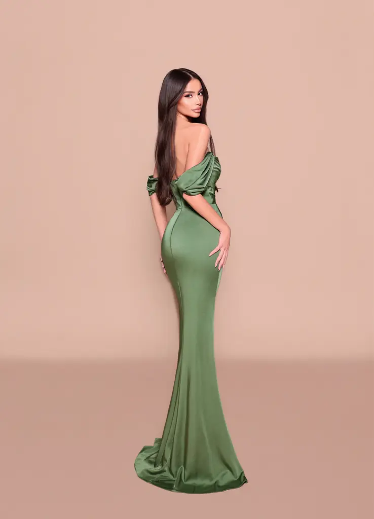 Nicoletta Bridesmaid dress NBM3030 BASIL (2)